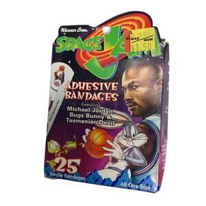 Warner Bros. Space Jam 1996 *Open Packaging* Adhesive Bandages 19 Count